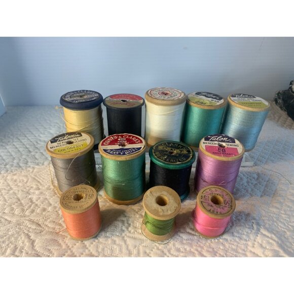 Vintage Sewing thread wood Spools set of 12 #47 - Picture 9 of 10
